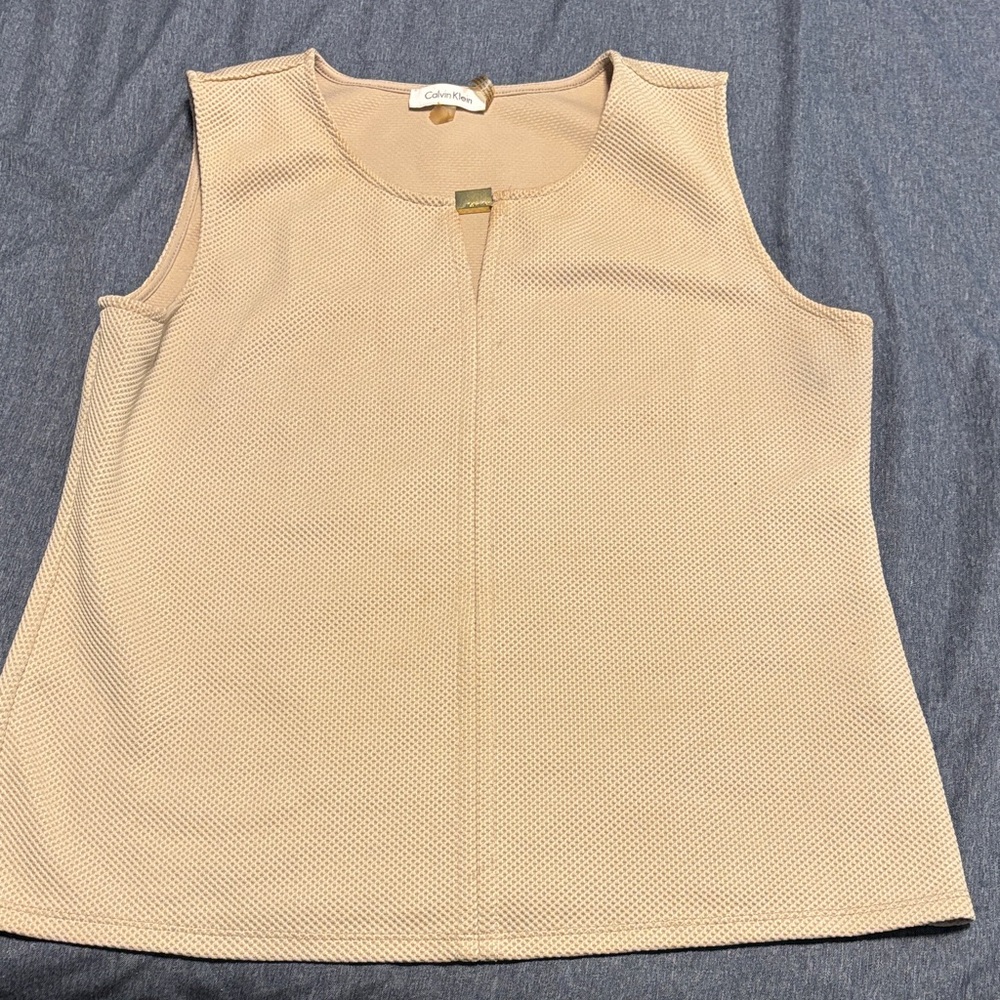 Calvin Klein Beige Textured Tank Top
